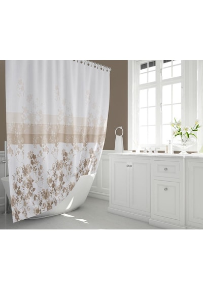 Zethome Tropik Banyo Duş Perdesi 4131 Çift Kanat 2X120X200 Kahverengi