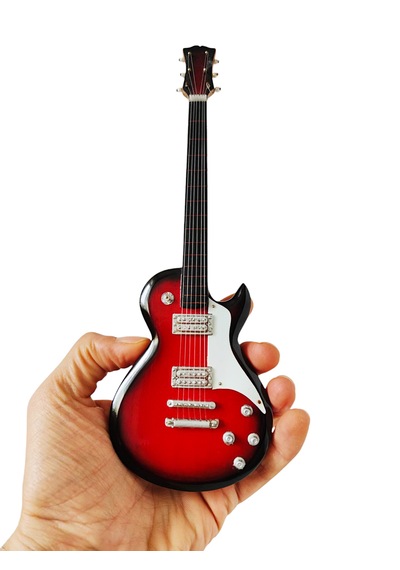 El Yapımı 1/4 Ölçek Minyatür Elektro Gitar Les Paul Red Standard