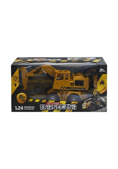 1:24 Işıklı Usb Şarjlı Uzaktan Kumandalı Ekskavatör 5 Kanal Hareketli Rc Excavator
