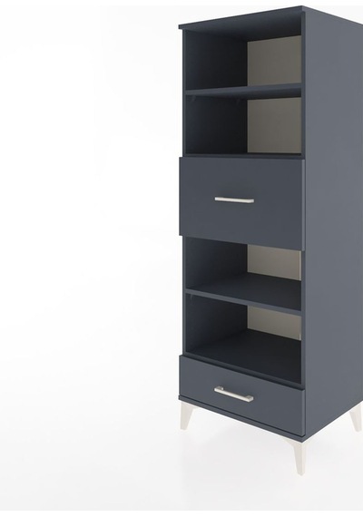 Hyperion Dolap 4 Raflı 2 Çekmeceli 60x44x163 Antrasit-antrasit Antrasit