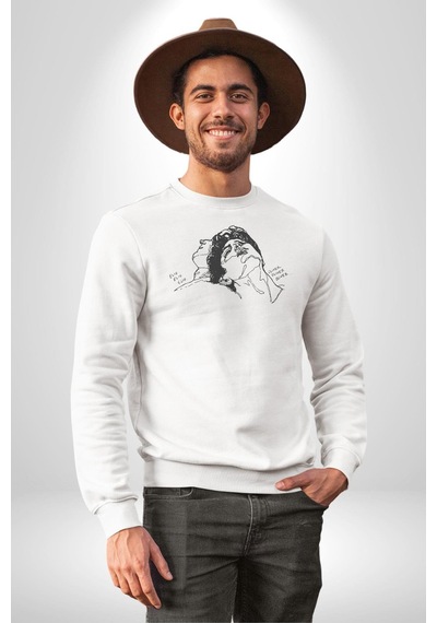 Elio Ve Oliver Call Me By Your Name Unisex Beyaz Baskılı Sweatshirt Beyaz