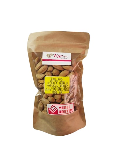Datça Kabuklu Nurlu Sıralı Badem 500 Gr