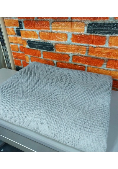 Şaheser %100 Pamuk Çift Kişilik Pike 240x220 Tek Pike -gri V1 Gri