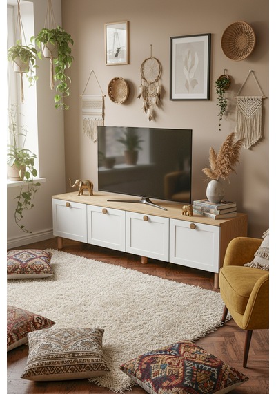 Bohem 180 Cm Tv Ünitesi Mdf Kapak Kahverengi Bohem 180 Cm Tv Ünitesi Mdf Kapak Kahverengi