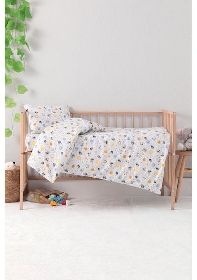 Baby %100 Pamuk Astronot Bebek Nevresim Takımı - Gri