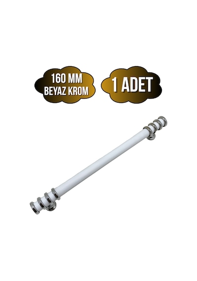 Detay Boru Beyaz Krom Dolap Kulpu Mobilya Ve Mutfak Dolap Kulpu Beyaz - Krom 160mm 1 Adet Beyaz Krom