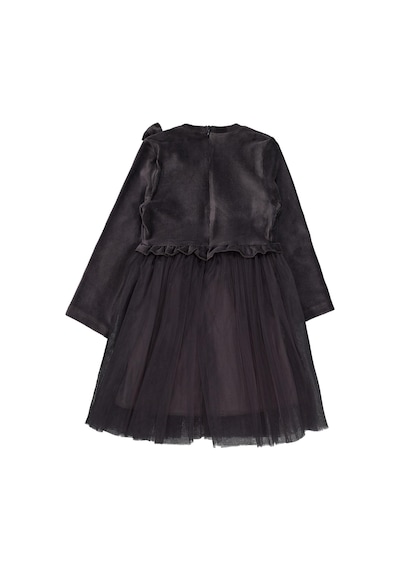 Civil Girls Fiyonklu 6-9 Yaş Elbise - Gri Antrasit 26395330225W1