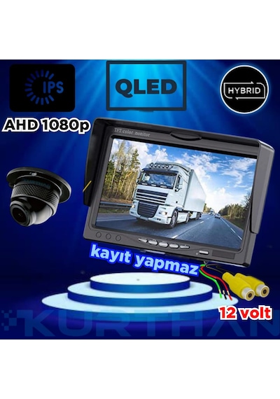 7inç Qled Ips Ekran Ve 1 Adet 4 3 Cm Ahd 1080p Kamera 12v