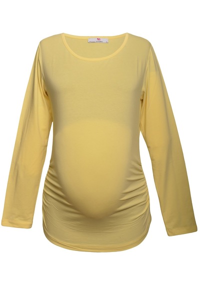 Luvmabelly 2301-2309 Pamuklu Uzun Kollu Hamile T-shirt-sarı