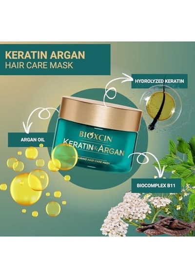 Keratin & Argan Onarıcı Saç Bakım Maskesi 225 Ml Yıpranmış Saçlar İçin Nemlendirici Ve Onarıcı Bakım