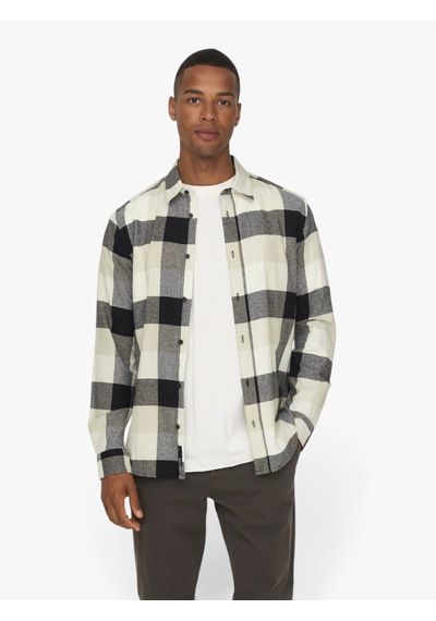 Only & Sons Onsgudmund Ls 3t Check Shırt Noos Erkek Beyaz Uk Gömlek - 22020301 Beyaz