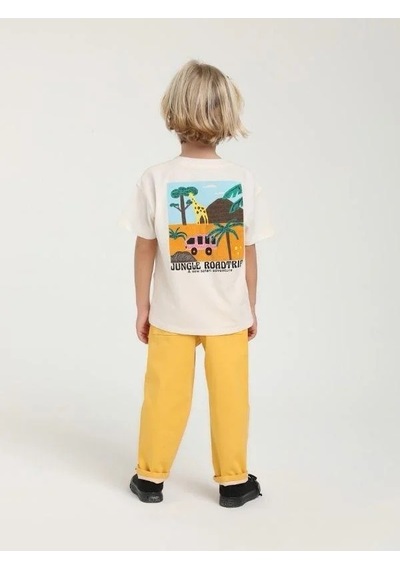 Escabel Erkek Bebek Road Trip Yazılı Pamuklu T-shirt-15620 Ekru