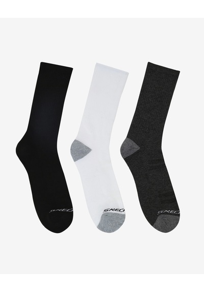 Skechers 6'lı Erkek Yarım Taban Destekli Crew Çorap Erkek Beyaz Çok Renkli Çorap S600139-110 Çok Renkli