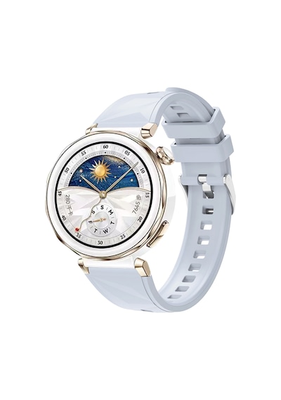 Mobilteam Huawei Watch Gt5 Pro 42mm Uyumlu Krd-129 Silikon Kordon Strap Kayış-buz Mavi