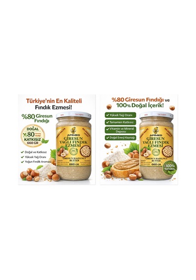 Giresun Yağlı Fındık Ezmesi 660 Gr %80 Giresun Fındığı, Doğal Katkısız Fındık