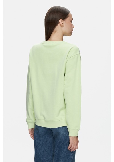 Ucla Sunnıva Yeşil Bisiklet Yaka Nakışlı Loose Fit Kadın Sweatshirt Yeşil