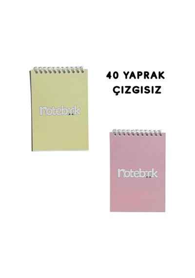 A6 Spiralli Notebook Defter 40 Yaprak 4'lü Tamamı Çizgisiz