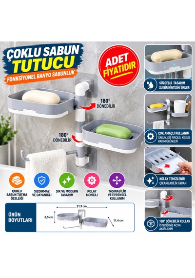 Çoklu Sabun Tutucu Fonksiyonel Banyo Sabunluk Adet Fiyatıdır Çok Renkli