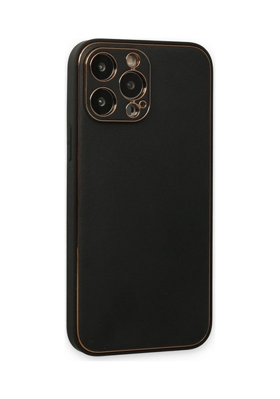 Newface - 527 - Apple iPhone Uyumlu 14 Pro Kılıf Coco Deri Silikon Kapak - Kmrsfres - - Siyah