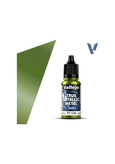 Vallejo 77135, 18 Ml. Amber Green Base True Metallic Metal Maket Boyası Standart