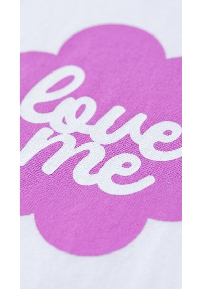 Hoxie Kadın Beyaz Oversize 'love Me' Baskılı Bisiklet Yaka T-shirt
