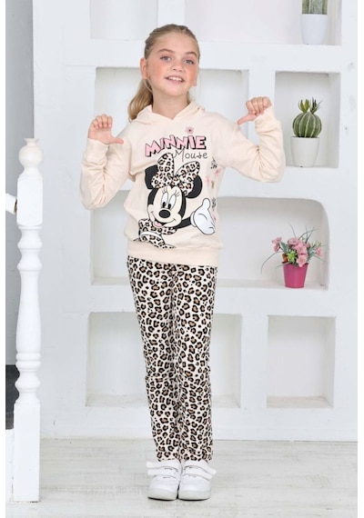 Lolliboomkids Kız Çocuk Kapüşonlu Mickey Karakter Baskılı Leopar Taytlı Sweatshirt Alt Üst Takım Leopar Lolliboomkids Kız Çocuk Kapüşonlu Mickey Karakter Baskılı Leopar Taytlı Sweatshirt Alt Üst Takım Leopar