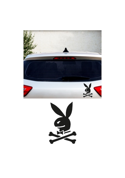 Playboy Korsan Sticker, Oto Sticker, Kelebek Cam Sticker 15x10 Cm