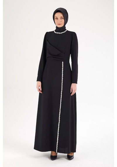 Armine Trend Taş Desenli Elbise-siyah 25yt912 Siyah