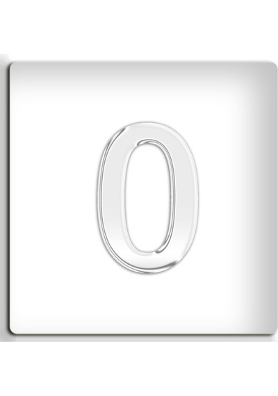 4.2 Cm Metal Krom Kapı Numarası - Kendinden Yapışkanlı No 0
