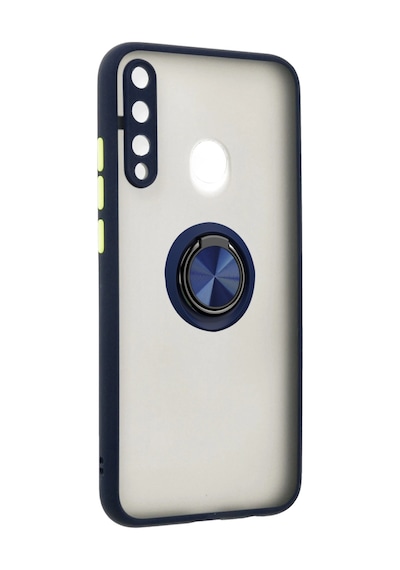 Huawei P40 Lite E Montreal Yüzüklü Silikon Kapak - Lacivert