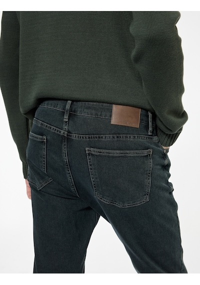 Koton Pamuklu Normal Bel Slim Fit Jean Pantolon - Brad Jean Petrol 6wam40017nd