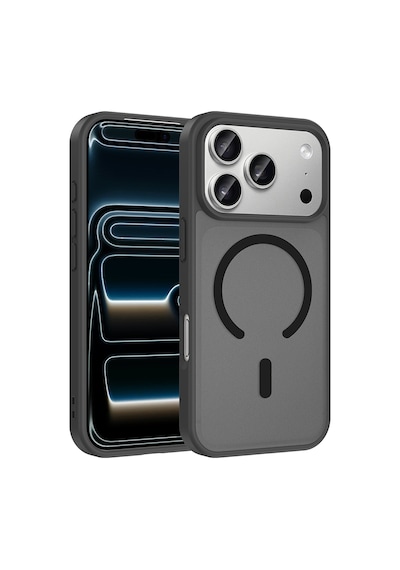 Maks Technology Apple Uyumlu iPhone 18 Pro Max Kılıf M-safe Şarj Özellikli Mkst Babet Kapak - Siyah