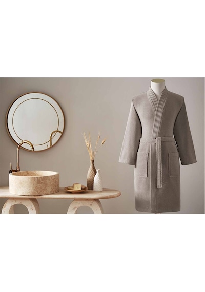Özdilek Quadruple Kimono Bornoz Bej
