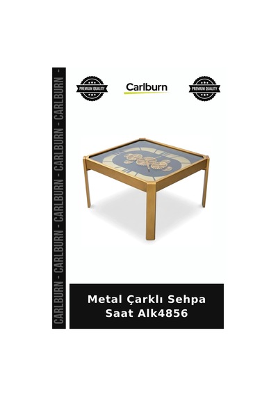 Metal Çarklı Sehpa Saat Hediyelik Eşya Ofis Hediyesi Dekorasyon Objesi Çok Renkli