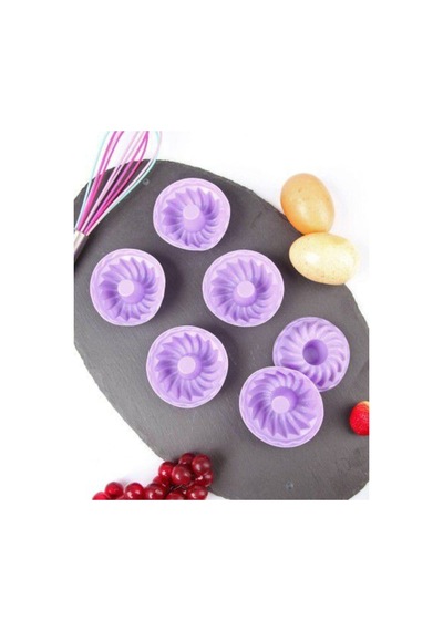 6'lı Silikon Mini Muffin Kalıbı, Kek Kalıbı Silikon Turuncu Diğer