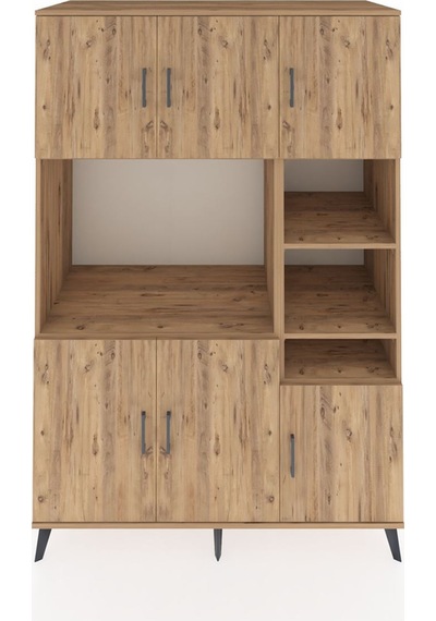 Kronos Dolap 10 Raflı 6 Kapaklı 132x59x195 Çam-çam/çam Çam