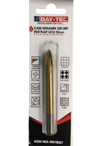 Bay-Tec MU1827 Cam Seramik Delme Matkap Ucu 12MM