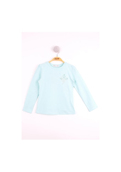 Toontoy Kids Toontoy Kız Çocuk Göğsü Çiçek Nakışlı T-shirt Beyaz