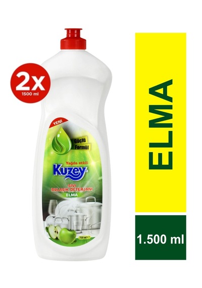 Kuzey Sıvı Bulaşık Deterjanı Elma 2'li 1.500 Lt