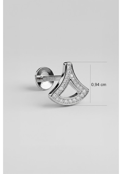 Deniz İkonu 18 Ayar Beyaz Altın Kaplama Gümüş Flat-lobe Piercing