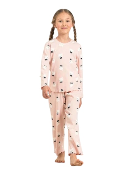 Rolypoly Rp3901c Kız Çocuk Uzun Kol Pijama Takım Somon
