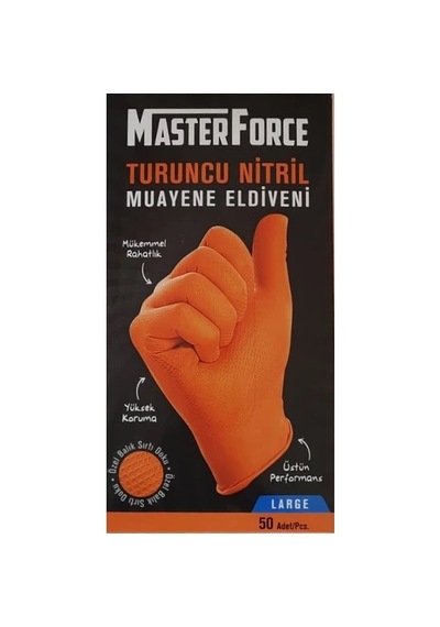 Has-pet Masterforce Turuncu Nitril Eldiven 50 Li - M,l,xl Beden