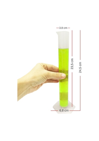 Aek-Tech Kısa Form Alkol-Metre Ve 100ML Mezür Seti Kabartma Skala