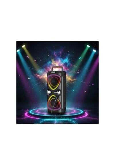 D78 Bluetooh Speaker Şarjlı Kablosuz Taşınabilir Hoparlör Mikrofonlu Led Işıklı Parti Speaker Sd Kart Usb Fm Radyo Uzaktan Kumandalı D78
