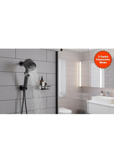 Luxe Hydroturbo 3 Mode Duş Başlığı Filtreli, Kireç Önleyici, Yüksek Basınçlı Masaj Çok Renkli