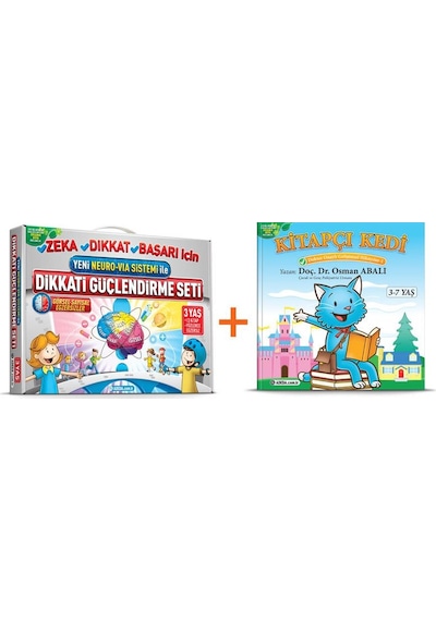 Adeda Dikkati Güçlendirme Seti 3 Yaş + Kitapçı Kedi