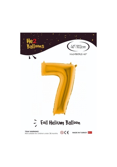 Balon 7 Rakam Altın Folyo Balon 40 Inç Turuncu