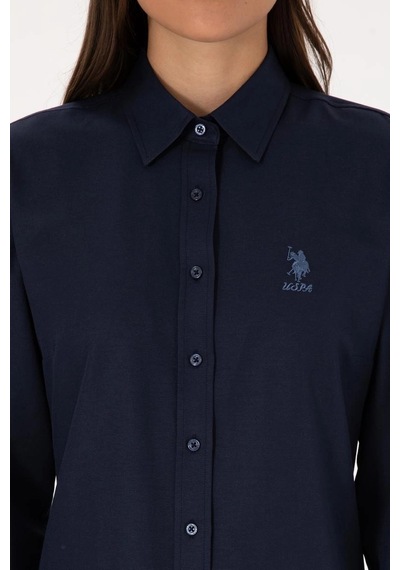 Us Polo Assn. Kadın Lacivert Uzun Kollu Basic Gömlek Vr033lacivert