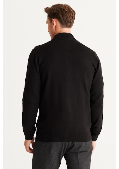 AC&Co / Altınyıldız Classics Erkek Sıyah Tüylenme Yapmayan Standart Fit Normal Kesim Dik Yaka Triko Hırka Siyah AC&Co / Altınyıldız Classics Erkek Sıyah Tüylenme Yapmayan Standart Fit Normal Kesim Dik Yaka Triko Hırka Siyah