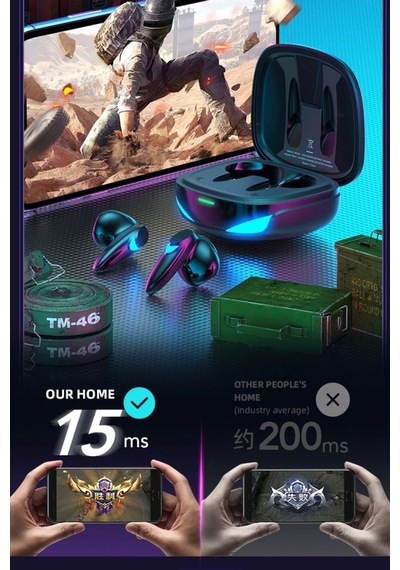 G10 Bluetooth Oyuncu Kulaklık Düşük Gecikmeli Kablosuz Dokunmatik Gaming Bluetooth Oyuncu Ku